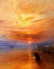 Joseph Mallord William Turner - The fighting Temeraire tugged to her last berth to be broken up painting